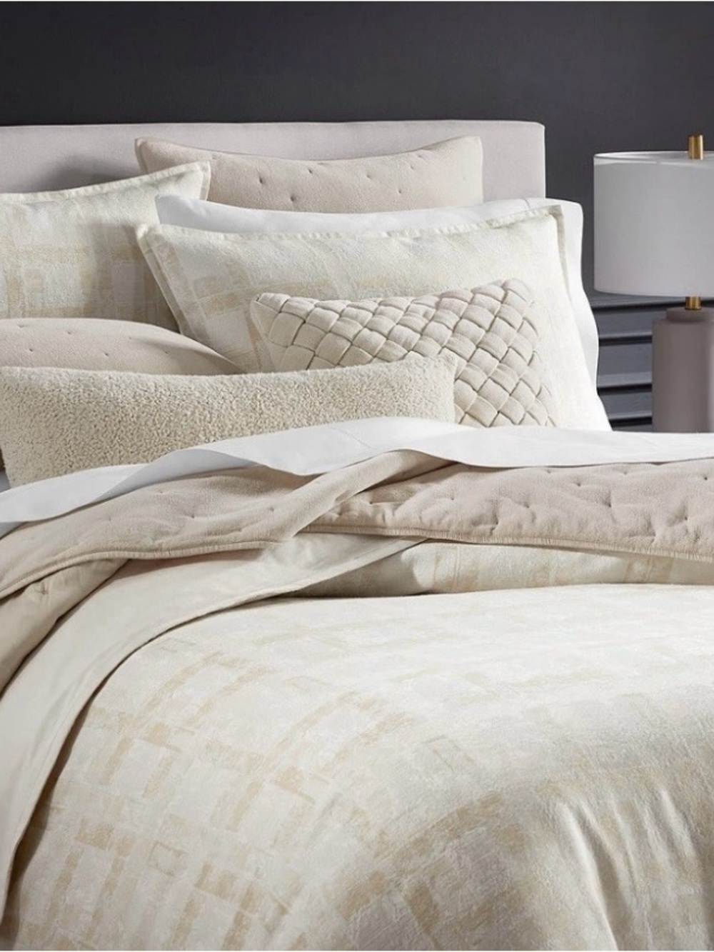 Hotel Collection Cream Textured Comforter Set